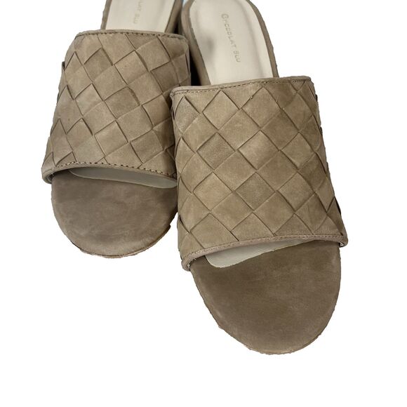 Women's Chocolat Blu Brynne Tan Nubuck Heeled Sandal size 41 preowned excellent - Picture 3 of 9